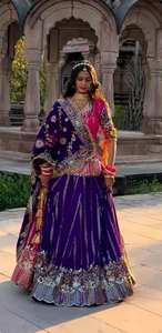 Indian Pakistani Style Women's Embroidered Lehenga Choli Dupatta Blouse Wedding Party Wear Full Net Design for Winter Summer - Product Image 6