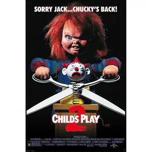 Affiche de Child's Play 2 avec Chucky, en toile durable, plastique et polyester, techniques d'impression offset et numérique pour l'éducation - Product Image 1