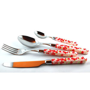 Nuevo diseño de suministros indios, juego de cubiertos pulidos con espejo de acero inoxidable, hermoso mango de resina - Product Image 3