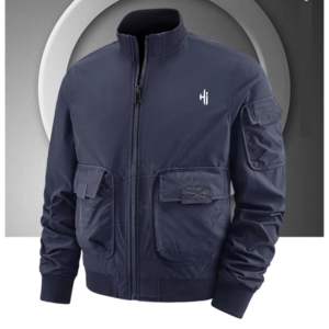 2024 nouveau Design hommes haute qualité Bomber veste marque privée vêtements d'hiver avec fermeture à glissière toile tissu haut vol Nylon - Product Image 5