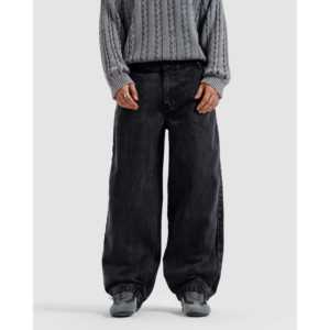 กางเกงยีนส์ทรงสเก็ตเตอร์เอวสูง สโตนวอช วินเทจ ฮิปฮอป ขากว้าง สตรีทแวร์ ลายพิมพ์ สีเข้ม/สีอ่อน/หลากสี ทรงขาบาน สำหรับฤดูหนาว - Product Image 3