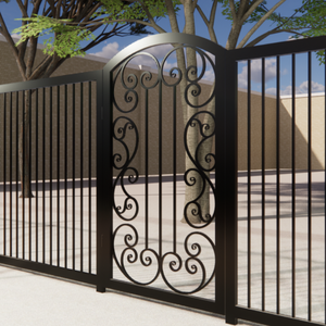 Puertas decorativas de jardín de hierro forjado con paneles personalizados, construcción metálica duradera y diseños elegantes para cualquier entorno de paisaje - Product Image 2