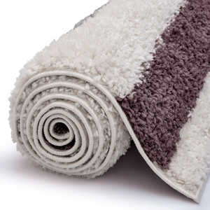 Netline Home Moodi Shaggy <b>Grey</b>/Purple Rectangle Hallway <b>Rug</b> for <b>Bedroom</b> Living Room Teen Spaces - Product Image 6