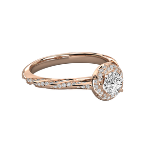 แหวนเพชรเม็ดเดี่ยวทรงบริลเลียนท์ 14k ทองคำ ประดับเพชรเลี้ยงในห้องปฏิบัติการ - Product Image 4