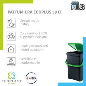 Ecoplast Pattumiera, seau de rangement en plastique pour le recyclage, couvercle rabattable, flexible, déformable, résistant à toutes les températures, intérieur/extérieur - Product Image 4