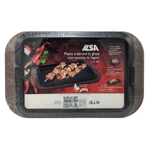 Piatto di Servizio in Ghisa e Legno Ilsa 30x22 cm, Tagliere Funzionale - Product Image 1
