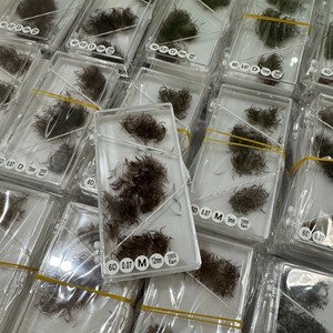 Extensiones de Pestañas de Pelo Sintético Hechas a Mano por el Fabricante, Abanicos Sueltos, Color Oscuro Mate, Suaves y Naturales, Largas, Curvatura 3D-8D CC/DD/LD/M, Alta Calidad - Product Image 6