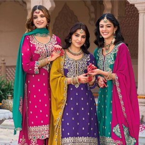 ชุดสلوارผ้าไหมวิชิตร้าคุณภาพดีเยี่ยมสำหรับงานเทศกาล พร้อมงานปักด้ายและเลื่อมอย่างประณีต จากผู้ส่งออกอินเดีย มีจำหน่ายแล้ว - Product Image 6