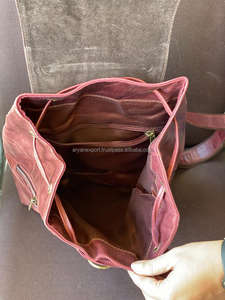 Nuevo estilo Vintage Look Brown Crunch Mochila de cuero Mochila de viaje Bolsa de viaje de gran capacidad de cuero de oficina para hombres y mujeres - Product Image 6