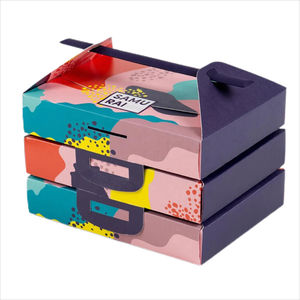 Caja de papel marrón desechable para tacos, caja de embalaje para llevar de maíz crujiente mexicano para restaurante de comida rápida o comida callejera - Product Image 1