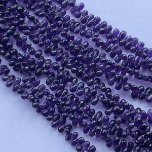 4mm 6mm 8mm Améthyste Africaine Naturelle Pierre Facettes Coupe Larme Gouttes Briolette Perles Brins Fabrication de Bijoux Collier Bracelet Perles - Product Image 4