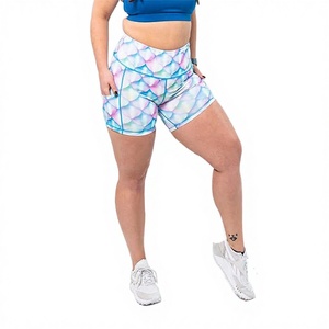 Shorts de sport pour femmes en toile, taille mi-haute, écologiques, respirants, séchage rapide, Spandex/Polyester pour la gym et le yoga - Product Image 1
