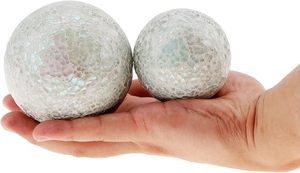 Boules décoratives lumineuses de Noël en verre mosaïque coloré de luxe avec des carreaux de miroir, faites à la main - Product Image 3