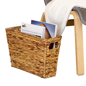 Cesta tejida grande con ASA: perfecta para organizar revistas y ordenar su escritorio cestas de almacenamiento de jacinto de agua - Product Image 3