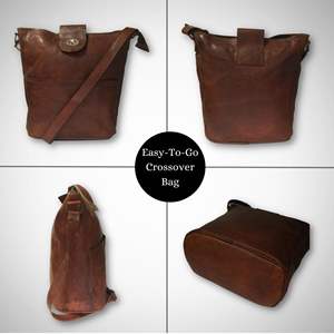 Bolso de hombro Hobo de cuero genuino para mujer, bolso cruzado tipo cubo, bolso de mano suave para todos los días para viajes y uso informal - Product Image 2