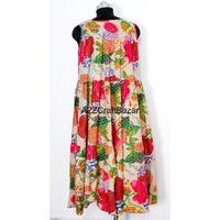 Robe moulante mi-longue en coton 100% faite à la main pour femme, avec franges à l'avant et à l'arrière, imprimé floral, col en V, élégante, en dentelle, taille naturelle