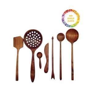 Ensemble d'ustensiles de cuisine en bois en vrac outils de service de cuisine écologiques en gros adaptés à la cuisine et au camping en plein air - Product Image 5