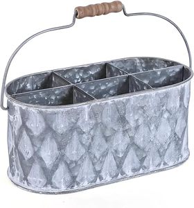 Hot Selling Classic Stylish Galvanized Diamond Pattern Utensil Holder Best Price Handmade Kitchen Ware Flatware Caddy Spoon - Product Image 4