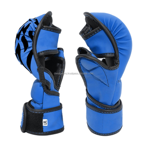 Unisex Lightweight MMA Grappling Gloves Premium PU Leather Open Palm Design Sparring Training Fighting Hook Loop Closure Custom - Product Image 1