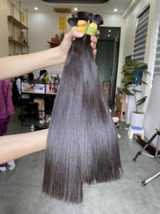 ผมตรงเวียดนามแบบยาวเป็นมัด สำหรับต่อผมมนุษย์ แบบสั้นตรง เนื้อนุ่ม - Product Image 1
