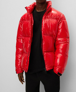 Veste matelassée pour homme, style unique, couleur brillante, imperméable, coupe-vent, fermeture éclair, poche latérale, coupe ample, vêtements de rue - Product Image 1