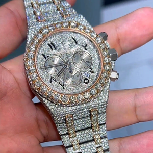 Reloj de Moissanite de lujo personalizado | VVS Iced Out Skeleton | Pasa el probador de diamantes al por mayor - Product Image 5
