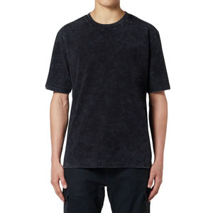 Ropa de hombre 250gsm peso pesado de gran tamaño High Street Wear camiseta ácido lavado 100% algodón camiseta para hombres ajuste suelto impreso - Product Image 1
