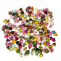 Tourmaline naturelle multicolore, pierre précieuse en vrac, taille trillion, facettée, traitée au cire/à l'huile, certifiée par un tiers, vente en gros