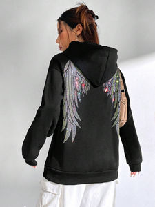 Sudadera con Capucha Personalizada para Hombre, Estilo Vintage, Felpa Francesa, Lavado Ácido, Diseño Urbano, Pedrería 3D, Invierno - Product Image 5