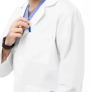 Blouse de laboratoire unisexe, blouse longue blanche pour usage hospitalier, coupe classique, polyester/coton - Product Image 5