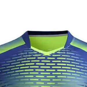 Men's Soccer Jersey Set Gradient Green Blue V-Neck Short Sleeve Moisture Wicking Polyester Uniform All Seasons Athletic Fit - Product Image 3