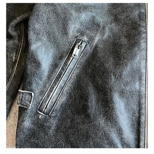 Veste en toile en cuir véritable vieilli vintage fermeture éclair imperméable Streetwear Techwear vêtements pour hommes - Product Image 4