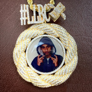 Men's Iced out VVS Memory Pendant, VVS Moissanite Memory Charm Necklace, Custom Hip Hop 3d Face Pendant For <b>Birthday</b> Gift - Product Image 2