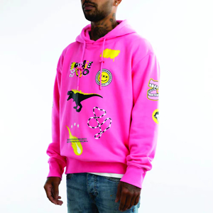 Drop-shoulder Printed Knitted Hoodies for <b>Men</b> Polyester/Cotton Blend Quick Dry & Eco-Friendly Breathable Winter <b>Pullover</b> - Product Image 6
