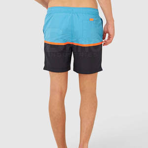 Pantalones cortos de playa de secado rápido de patrón sólido de calle alta personalizados de OEM para hombre, bañadores de verano transpirables para la venta en línea - Product Image 3