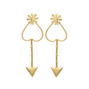 Big Heart and Arrow Shape for Women Front Style Beautiful Unique Design Straight <b>Earring</b> for Women and Girls - Product Image 1