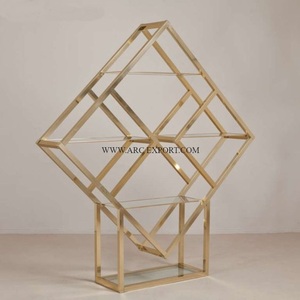 Oro y blanco Color boda y eventos decoración interior lujo Harlow soportes personalizados forma Metal hierro telones de fondo de la India - Product Image 5