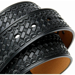 Ceinture en cuir véritable pour hommes Fabricant de mode en acier massif brossé Lettre L Tissu polyester respirant personnalisé - Product Image 6