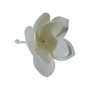 Handmade Natural Material Flower High Quality Indian Design White Colour Reed Diffuser Sola Wood Flower