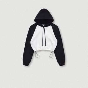 STITCHMODE Fabricant de sweats à capuche de haute qualité Bloc de couleur personnalisé Manches raglan Crop Top Hoodies Sweats à capuche pour femmes - Product Image 3