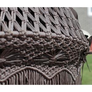 Silla Colgante de Macramé de Madera Maciza, Silla Hamaca Bohemia para Jardín - Product Image 2