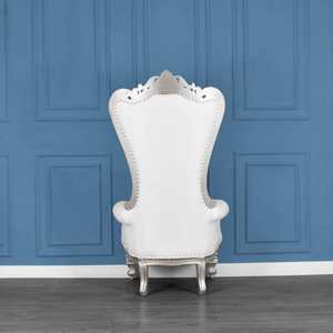 Chaise longue moderne King Lazarus en bois d'acajou, finition argentée de haute qualité, magnifiquement sculptée pour une utilisation dans le salon - Product Image 3