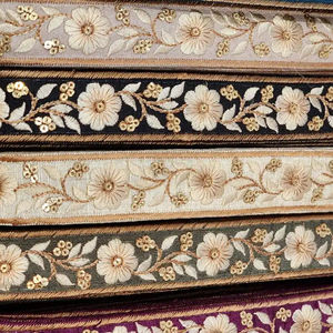 Venta al por mayor tela de cortina en línea transparente bordada tela de cortina de encaje bordado para ventana - Product Image 1