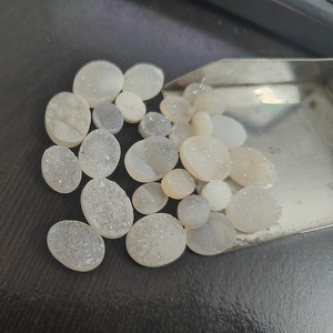 26 Pcs Blanc Druzy 11x9mm à 20x15mm Ovale Cabochon 214.55 Cts Lot Iroc Ventes Haute Qualité Calibré Lâche Gemstone Plat US $171 - Product Image 5