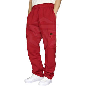 กางเกงคาร์โก้เอวกลางของผู้ชายแบบลำลองมีหลายกระเป๋าเลือกสีได้ตามต้องการ - Product Image 1