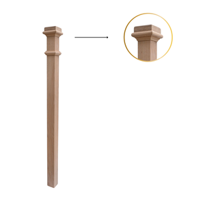 Caja de madera de roble rojo macizo duradero Newel Post S4075 Fácil instalación Proyectos de escaleras personalizados con OEM ODM - Product Image 2