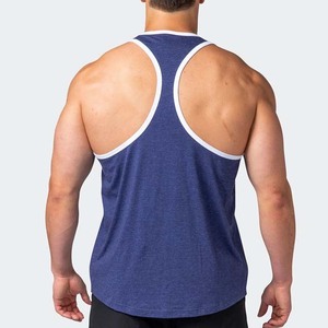 Vêtements de sport personnalisés OEM Vente en gros pour hommes Débardeurs de fitness Débardeurs de fitness respirants pour hommes Vêtements pour hommes Grande taille Bleu marine - Product Image 2