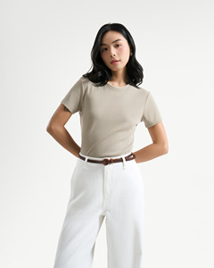Camiseta de manga corta informal de verano para mujer al mejor precio ajustada de secado rápido transpirable 100% algodón estilo Regular de Routine Vietnam - Product Image 1