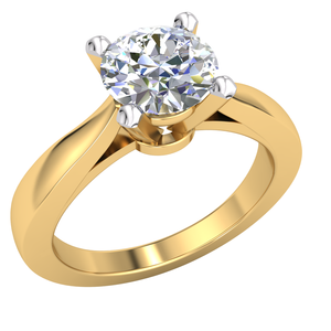 แหวนทอง18K สุดคลาสสิกของผู้หญิงพร้อม1.02Cts ชัดเจน VS เครื่องประดับเพชรสำหรับงานแต่งงานที่ผ่านการรับรอง - Product Image 1