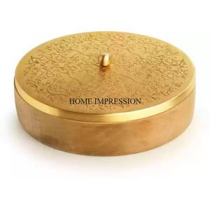 Casserole de chapati d'Inde à couvercle supérieur en plaqué or de haute qualité et de designer moderne de qualité exclusive au prix le plus bas - Product Image 1